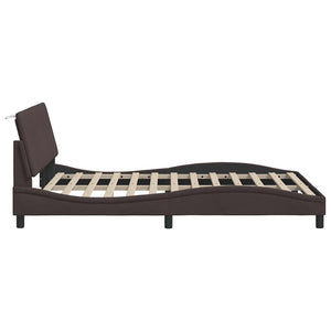 vidaXL Bed Frame without Mattress "Hanko" Dark Brown 120x200 cm Fabric