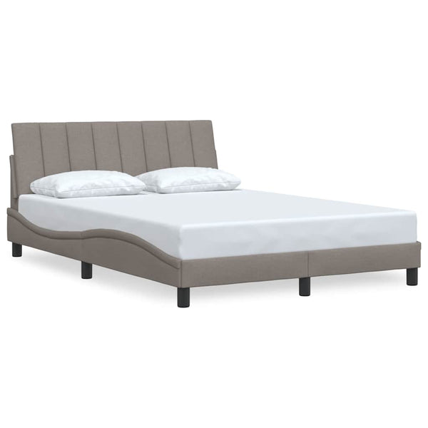 vidaXL Bed Frame without Mattress "Hanko" Taupe 120x200 cm Fabric