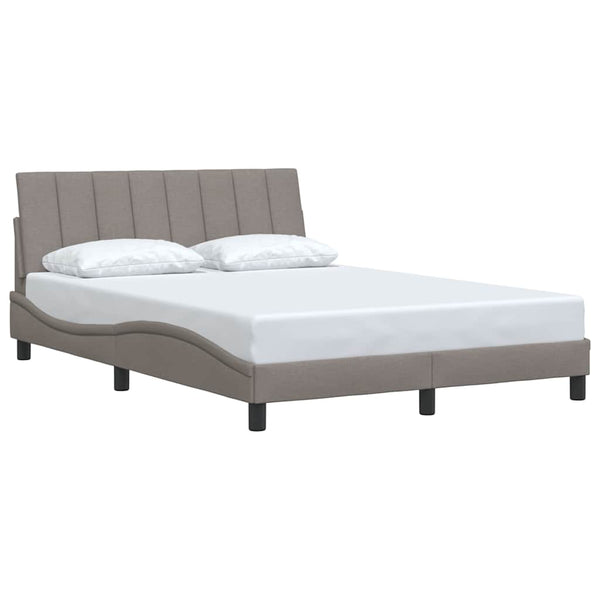 vidaXL Bed Frame without Mattress "Hanko" Taupe 120x200 cm Fabric