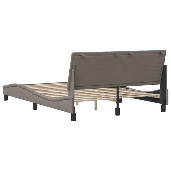 vidaXL Bed Frame without Mattress "Hanko" Taupe 120x200 cm Fabric
