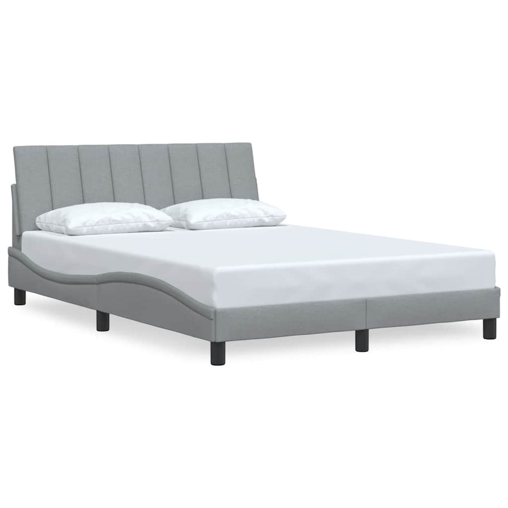 vidaXL "Hanko" Bed Frame without Mattress Light Grey 140x190 cm Fabric