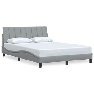 vidaXL "Hanko" Bed Frame without Mattress Light Grey 140x190 cm Fabric