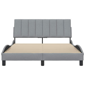 vidaXL "Hanko" Bed Frame without Mattress Light Grey 140x190 cm Fabric