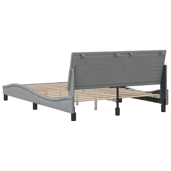 vidaXL "Hanko" Bed Frame without Mattress Light Grey 140x190 cm Fabric