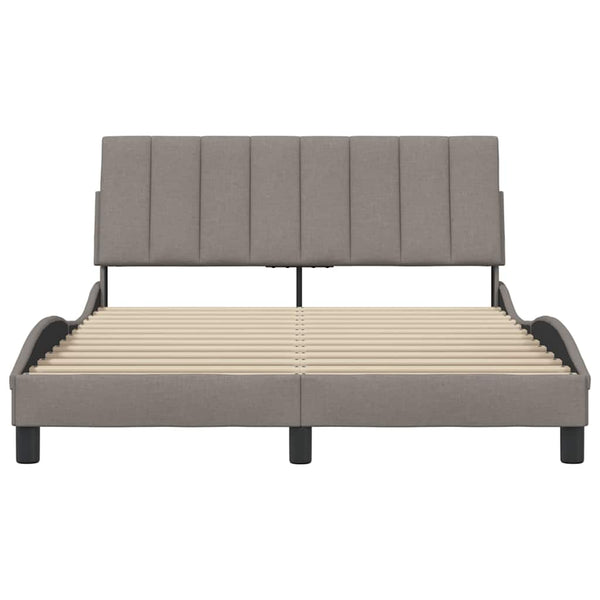 vidaXL Bed Frame without Mattress "Hanko" Taupe 140x190 cm Fabric