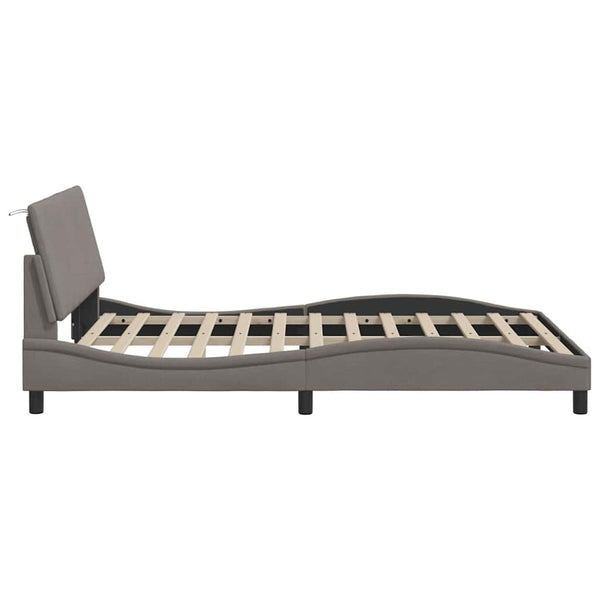 vidaXL Bed Frame without Mattress "Hanko" Taupe 140x190 cm Fabric