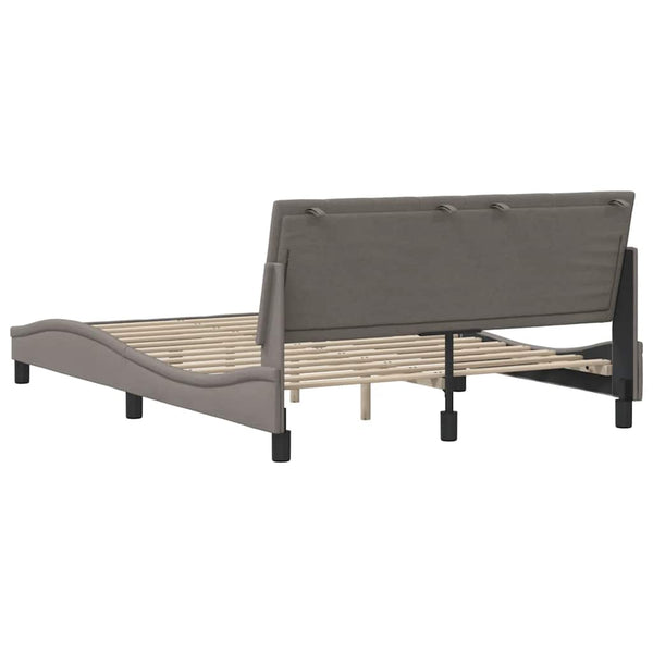 vidaXL Bed Frame without Mattress "Hanko" Taupe 140x190 cm Fabric