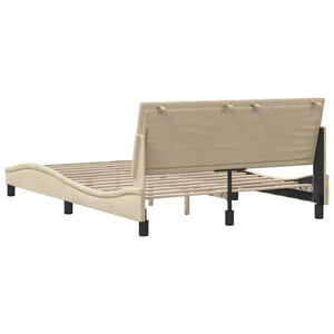 vidaXL Bed Frame without Mattress "Hanko" Cream 140x190 cm Fabric