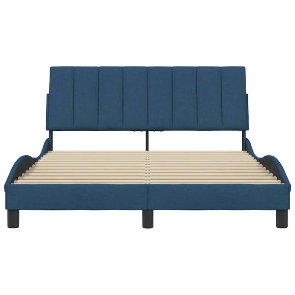 vidaXL Bed Frame without Mattress "Hanko" Blue 140x190 cm Fabric