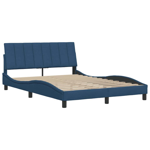 vidaXL Bed Frame without Mattress "Hanko" Blue 140x190 cm Fabric
