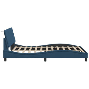 vidaXL Bed Frame without Mattress "Hanko" Blue 140x190 cm Fabric
