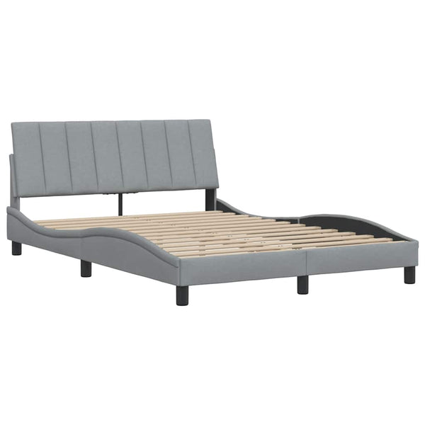 vidaXL Bed Frame without Mattress "Hanko" Light Grey 140x200 cm Fabric