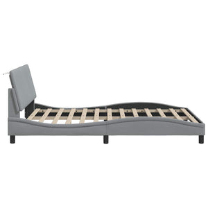 vidaXL Bed Frame without Mattress "Hanko" Light Grey 140x200 cm Fabric