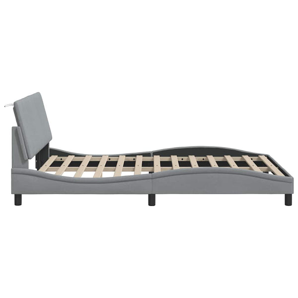 vidaXL Bed Frame without Mattress "Hanko" Light Grey 140x200 cm Fabric