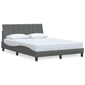 vidaXL Bed Frame without Mattress "Hanko" Dark Grey 140x200 cm Fabric