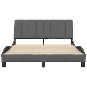 vidaXL Bed Frame without Mattress "Hanko" Dark Grey 140x200 cm Fabric