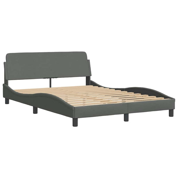 vidaXL Bed Frame without Mattress "Hanko" Dark Grey 140x200 cm Fabric