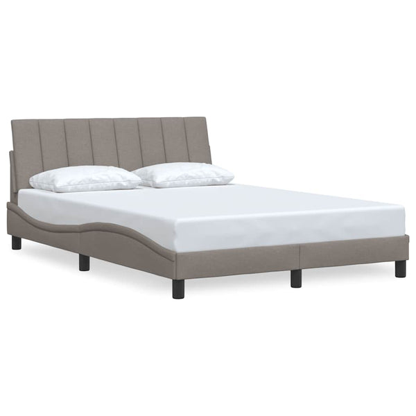 vidaXL "Hanko" Bed Frame without Mattress Taupe 140x200 cm Fabric