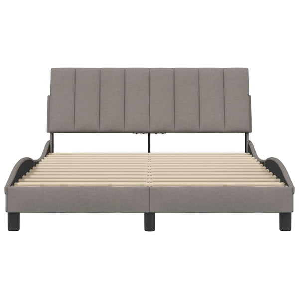vidaXL "Hanko" Bed Frame without Mattress Taupe 140x200 cm Fabric