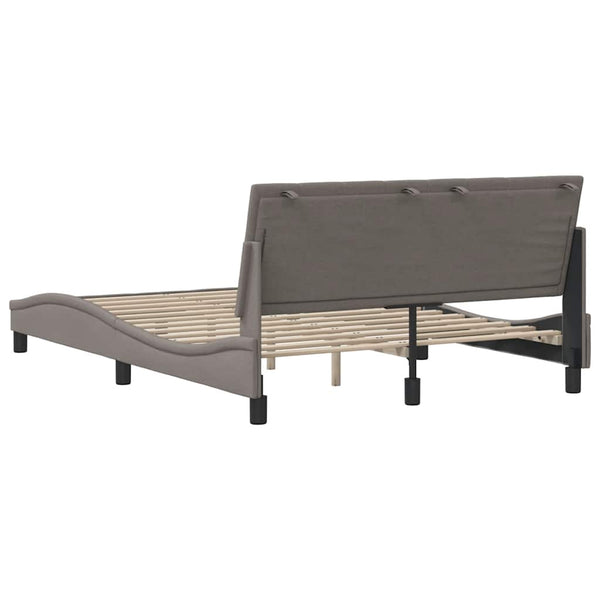 vidaXL "Hanko" Bed Frame without Mattress Taupe 140x200 cm Fabric