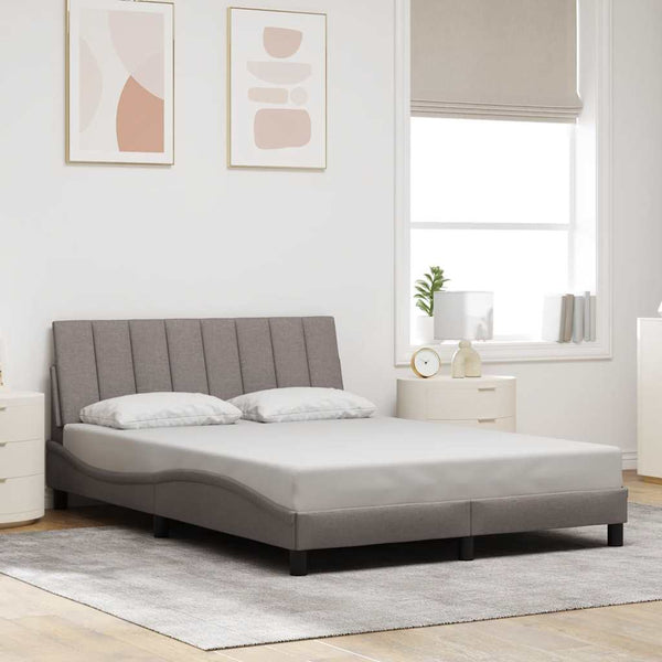 vidaXL "Hanko" Bed Frame without Mattress Taupe 140x200 cm Fabric