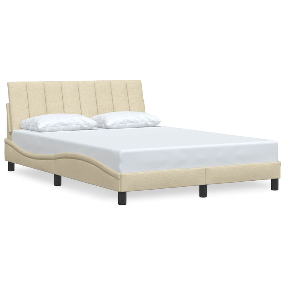 vidaXL "Hanko" Bed Frame without Mattress Cream 140x200 cm Fabric