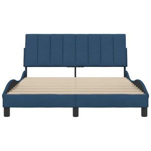 vidaXL Bed Frame without Mattress "Hanko" Blue 140x200 cm Fabric