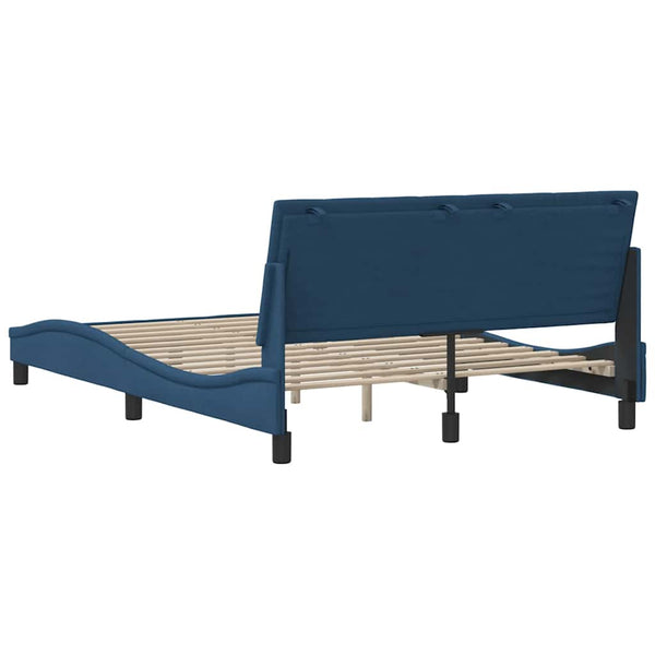 vidaXL Bed Frame without Mattress "Hanko" Blue 140x200 cm Fabric
