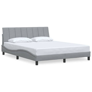 vidaXL Bed Frame without Mattress "Hanko" Light Grey 160x200 cm Fabric