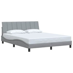 vidaXL Bed Frame without Mattress "Hanko" Light Grey 160x200 cm Fabric