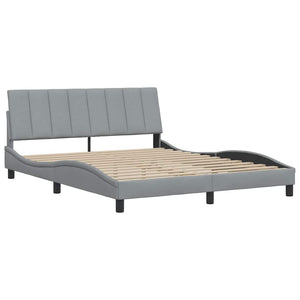 vidaXL Bed Frame without Mattress "Hanko" Light Grey 160x200 cm Fabric