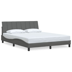 vidaXL Bed Frame without Mattress "Hanko" Dark Grey 160x200 cm Fabric