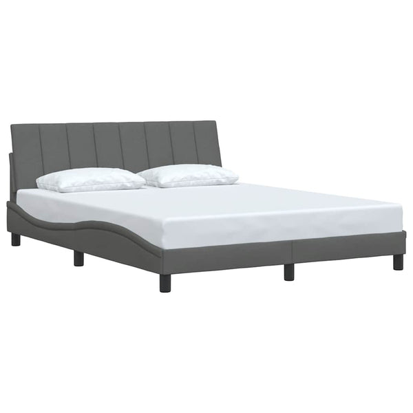 vidaXL Bed Frame without Mattress "Hanko" Dark Grey 160x200 cm Fabric