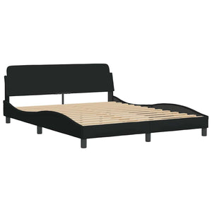 vidaXL Bed Frame without Mattress "Hanko" Black 160x200 cm Fabric