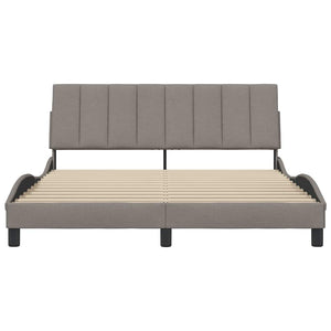 vidaXL Bed Frame without Mattress "Hanko" Taupe 160x200 cm Fabric