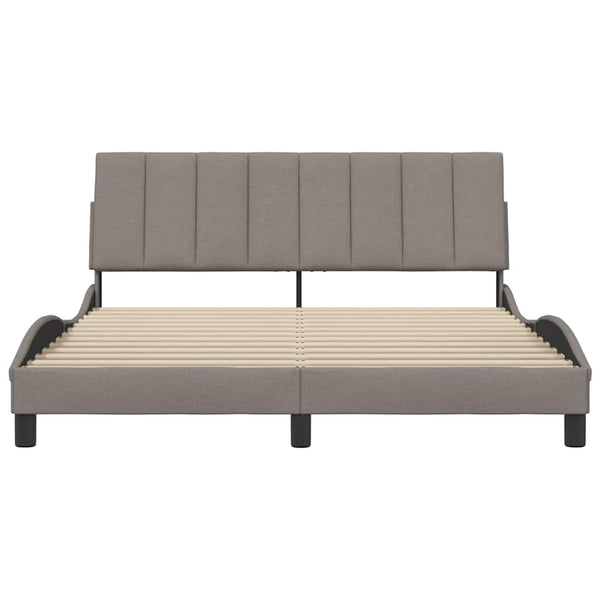 vidaXL Bed Frame without Mattress "Hanko" Taupe 160x200 cm Fabric