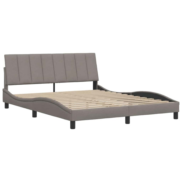 vidaXL Bed Frame without Mattress "Hanko" Taupe 160x200 cm Fabric