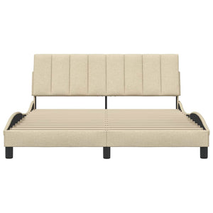 vidaXL Bed Frame without Mattress "Hanko" Cream 160x200 cm Fabric