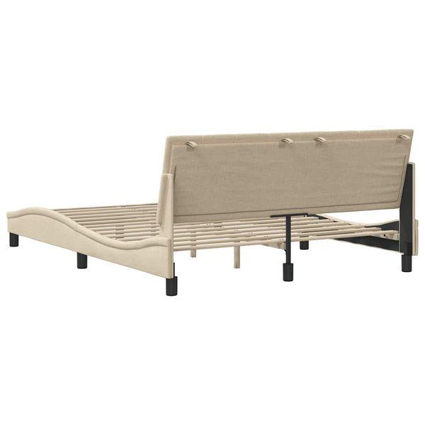 vidaXL Bed Frame without Mattress "Hanko" Cream 160x200 cm Fabric
