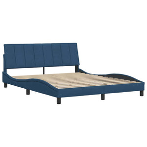 vidaXL Bed Frame without Mattress "Hanko" Blue 160x200 cm Fabric