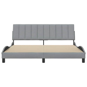 vidaXL Bed Frame without Mattress "Hanko" Light Gray 180x200 cm Fabric