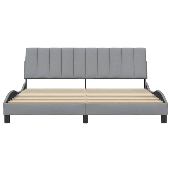 vidaXL Bed Frame without Mattress "Hanko" Light Gray 180x200 cm Fabric
