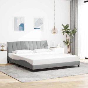 vidaXL Bed Frame without Mattress "Hanko" Light Gray 180x200 cm Fabric