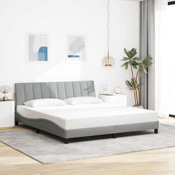 vidaXL Bed Frame without Mattress "Hanko" Light Gray 180x200 cm Fabric