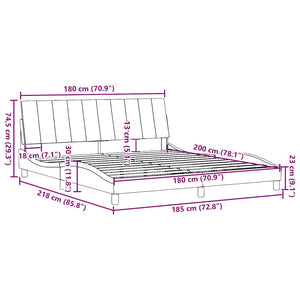 vidaXL Bed Frame without Mattress "Hanko" Dark Grey 180x200 cm Fabric
