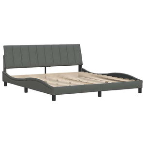 vidaXL Bed Frame without Mattress "Hanko" Dark Grey 180x200 cm Fabric