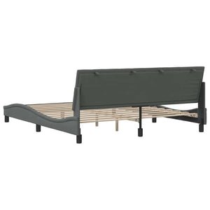 vidaXL Bed Frame without Mattress "Hanko" Dark Grey 180x200 cm Fabric