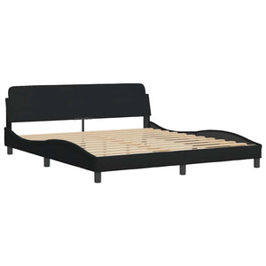 vidaXL Bed Frame without Mattress "Hanko" Black 180x200 cm Fabric