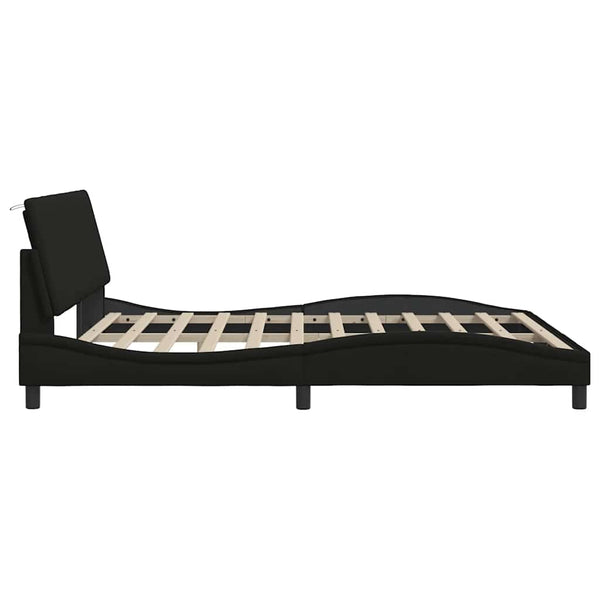 vidaXL Bed Frame without Mattress "Hanko" Black 180x200 cm Fabric