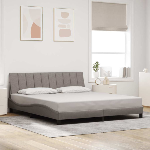 vidaXL "Hanko" Bed Frame without Mattress Taupe 180x200 cm Fabric
